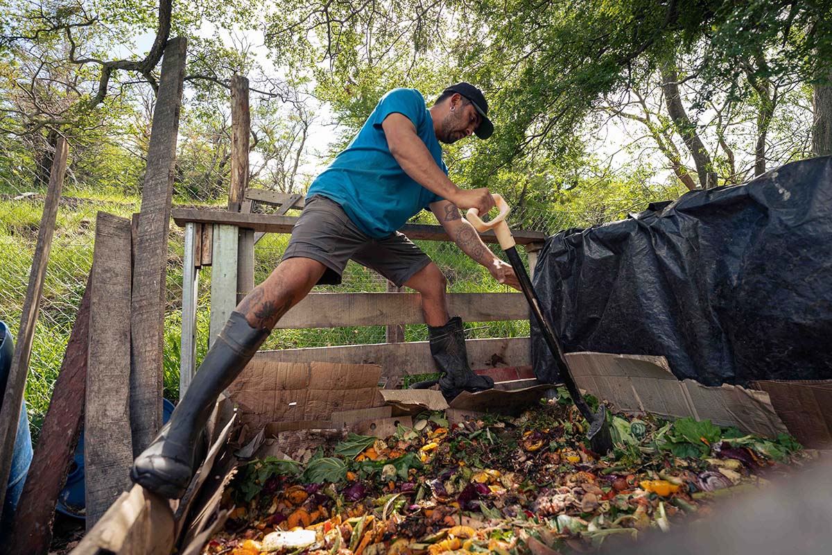 2,575 kilos of food harvested from its organic garden in one year 